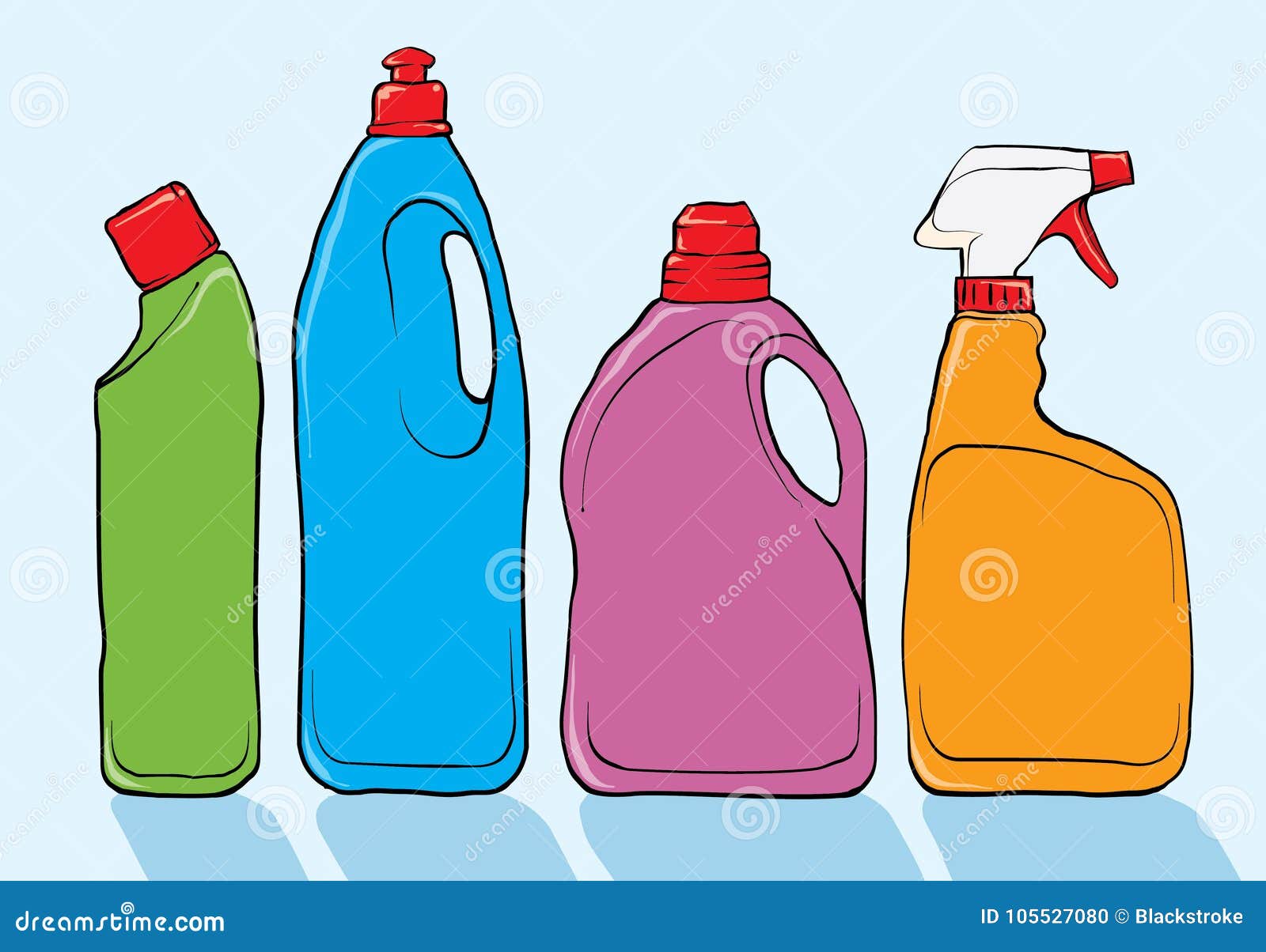 cleaning bottlesÃ¢â¬â stock  flat Ã¢â¬â stock 